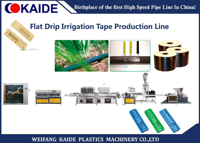 Flat Type Drip Irrigation Tape Production Line 250m/Min With Flat Emitter