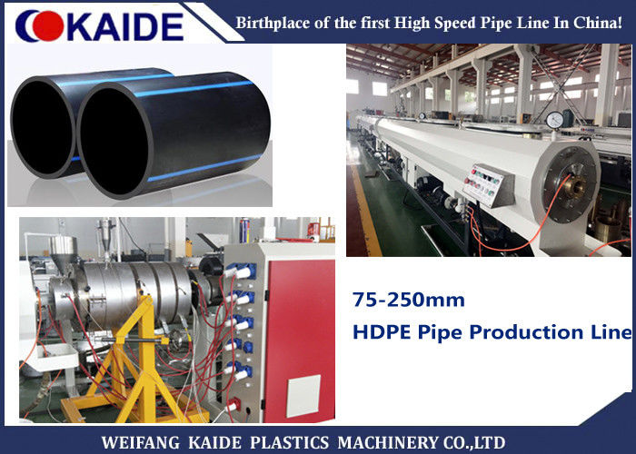 HDPE Pipe Making Machine , 250mm HDPE Pipe Extrusion Line For 75-250mm Pipe
